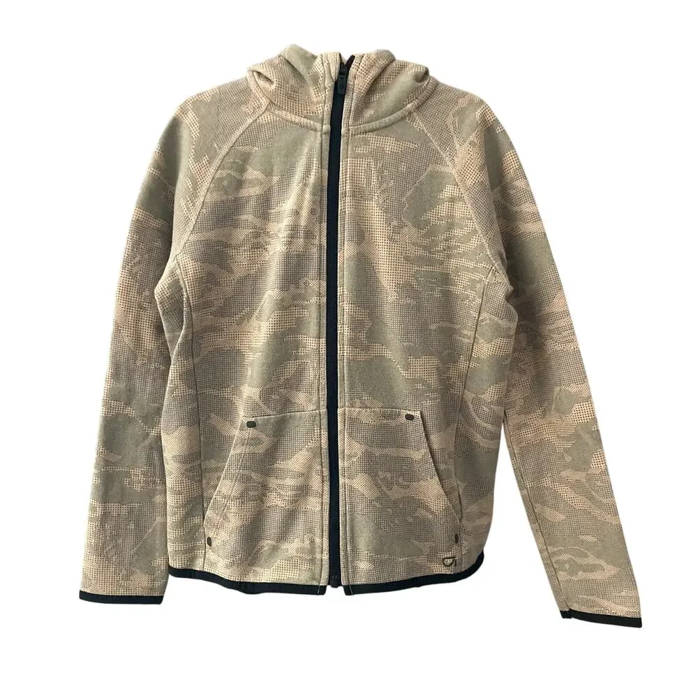 Gap Fit Full Zip Hoodie - Pixelated Camo - Tan - 8 Medium